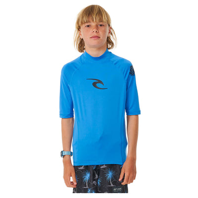 Rip Curl Boy's Brand Wave UPF Short Sleeve Rash Vest - Buy online today at Down the Line Surf. International shipping available.