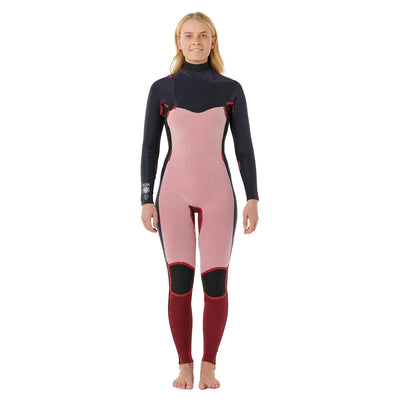 Rip Curl Women's Dawn Patrol 5/3mm Chest Zip Wetsuit - Black/Pink - 2025/2026 - Buy online today at Down the Line Surf. International shipping available.