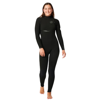 Rip Curl Womens E Bomb 4/3mm Zip Free Wetsuit - Black - 2024 - Buy online today at Down the Line Surf. International shipping available.