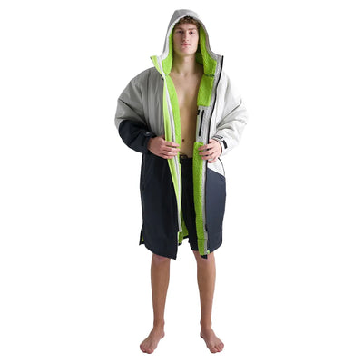 Dryrobe Adult Advance Long Sleeve - Anthracite / Lime - Buy online today at Down the Line Surf. International shipping available.
