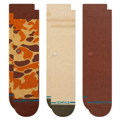 Stance Socks Camo Crew 3 Pack Socks - Brown - Buy online today at Down the Line Surf. International shipping available.