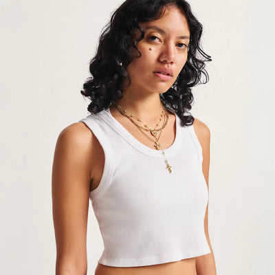 Vans Drew Rib Tank Skate Classics - White - Buy online today at Down the Line Surf. International shipping available.