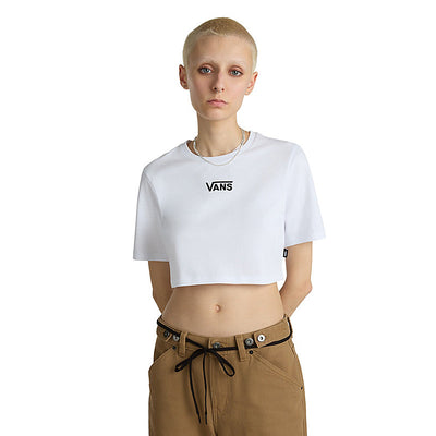 Vans Flying V Crew Crop Top - White - Buy online today at Down the Line Surf. International shipping available.