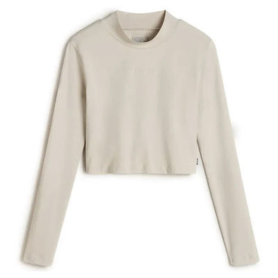 Vans Script Mini Mock Long Sleeve Top - Oatmeal