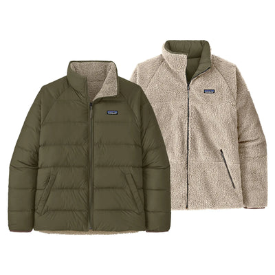 Patagonia Men's Reversible Silent Down Jacket - Basin Green - Buy online today at Down the Line Surf. International shipping available.