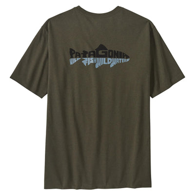 Patagonia Men's Wild Waterline Pocket Responsibili-Tee - Basin Green - Buy online today at Down the Line Surf. International shipping available.