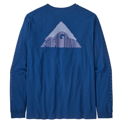 Patagonia Driftways Mens Organic Long Sleeve T-Shirt - Clement Blue - Buy online today at Down the Line Surf. International shipping available.