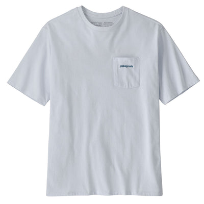 Patagonia Men's Boardshort Logo Pocket Responsibili-Tee - White - Buy online today at Down the Line Surf. International shipping available.