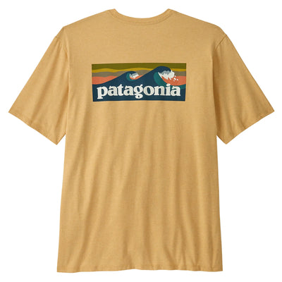 Patagonia Men's Boardshort Logo Pocket Responsibili-Tee - Beeswax Tan - Buy online today at Down the Line Surf. International shipping available.