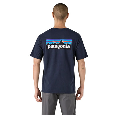 Patagonia Men's P-6 Logo Responsibili-Tee - New Navy - Buy online today at Down the Line Surf. International shipping available.