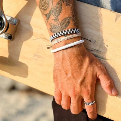 Pura Vida Woven Seed Beach Checkerboard Bracelet - Buy online today at Down the Line Surf. International shipping available.