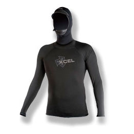 XCEL L/S Polypro shirt with 2mm Hood - Buy online today at Down the Line Surf. International shipping available.