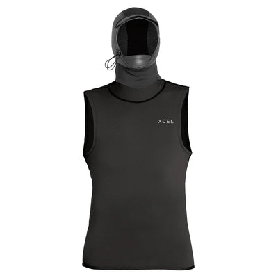 Xcel Insulate-XR Vest With 2mm Wetsuit Hood - Black - Buy online today at Down the Line Surf. International shipping available.