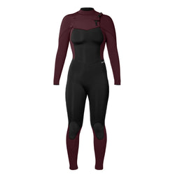 Xcel Women's Comp 4/3mm Chest Zip Wetsuit - Black/Wine - 2025 - Buy online today at Down the Line Surf. International shipping available.