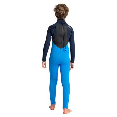 C-Skins Junior Legend 4/3mm Back Zip Wetsuit - Cyan/Slate/Multi - Buy online today at Down the Line Surf. International shipping available.