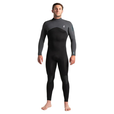 C-Skins Session 3/2mm Back Zip Wetsuit - Black/Charcoal Diamond - Buy online today at Down the Line Surf. International shipping available.