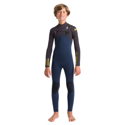 C-Skins Junior NuWave Session 4/3mm Chest Zip Wetsuit - Bluestone/Meteor - 2024 - Buy online today at Down the Line Surf. International shipping available.