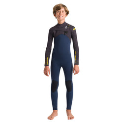 C-Skins Junior NuWave Session 4/3mm Chest Zip Wetsuit - Bluestone/Meteor - 2025 - Buy online today at Down the Line Surf. International shipping available.