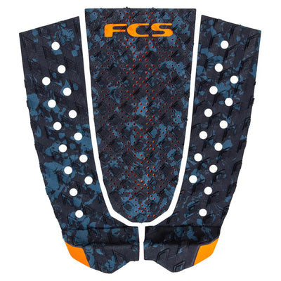 FCS T3 3 Piece Deck Pad - Blue Fleck/Orange - Buy online today at Down the Line Surf. International shipping available.