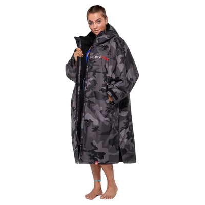 Dryrobe Adult Advance Long Sleeve - Black / Camo - Buy online today at Down the Line Surf. International shipping available.