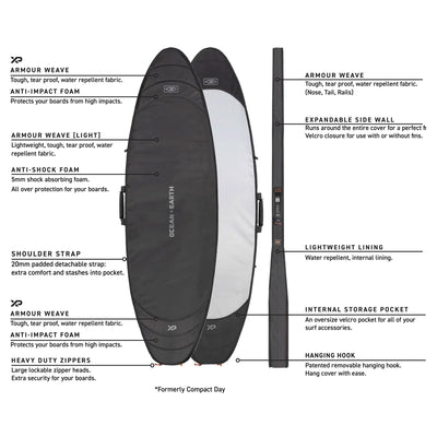 Ocean & Earth Hypa Mid Length Day Single Boardbag - Buy online today at Down the Line Surf. International shipping available.