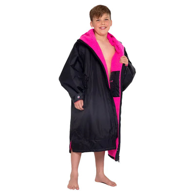 Dryrobe Kid's Advance Long Sleeve - Black / Pink - Buy online today at Down the Line Surf. International shipping available.