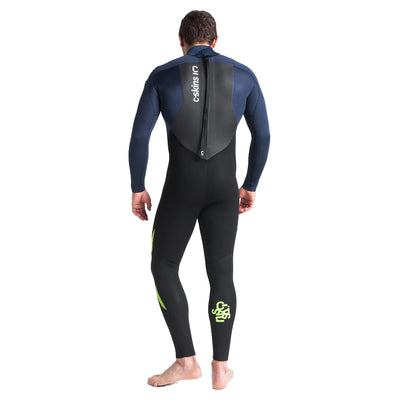 C-Skins Legend 4/3mm Back Zip Wetsuit - Black/Bluestone/Lime - Buy online today at Down the Line Surf. International shipping available.