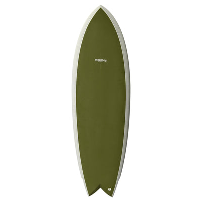 Thomas Surfboards Mod Fish - 5'7" - Dark Olive Spray - Buy online today at Down the Line Surf. International shipping available.