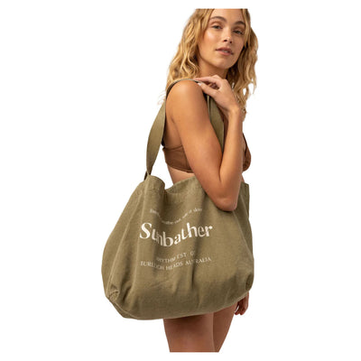 Rhythm Sunbather Tote Bag - Washed Olive - Buy online today at Down the Line Surf. International shipping available.