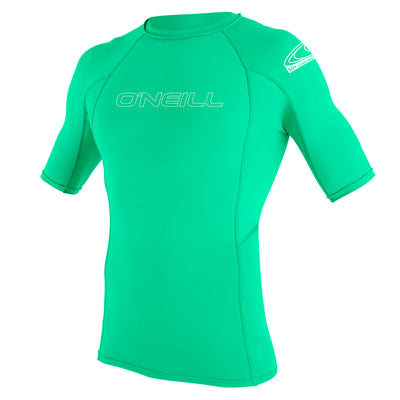 O'Neill Youth Basic Skins 50+ Short Sleeve Rash Vest - Aqua - Buy online today at Down the Line Surf. International shipping available.