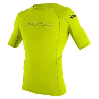 O'Neill Youth Basic Skins 50+ Short Sleeve Rash Vest - Lime - Buy online today at Down the Line Surf. International shipping available.