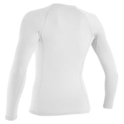 O'Neill Women's Basic Skins 50+ Long Sleeved Rash Vest - White - Buy online today at Down the Line Surf. International shipping available.
