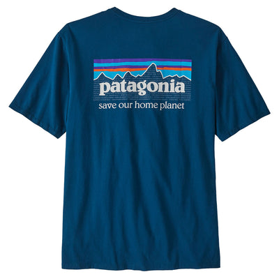 Patagonia Men's P-6 Mission Organic Cotton Tee - Lagom Blue - Buy online today at Down the Line Surf. International shipping available.