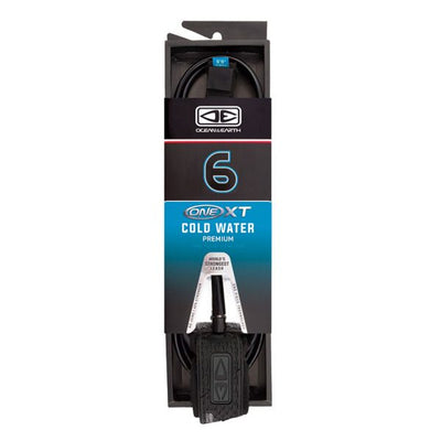 Ocean & Earth One-XT Cold Water 6ft Leash - Black - Buy online today at Down the Line Surf. International shipping available.