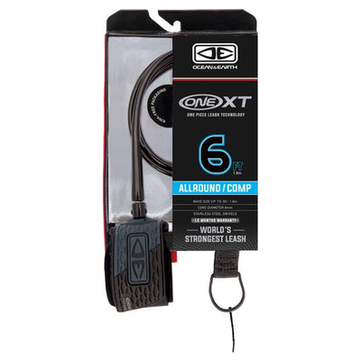Ocean And Earth All Round Comp One-XT Leash - 6ft Black - Buy online today at Down the Line Surf. International shipping available.