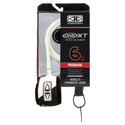 Ocean And Earth Premium One-XT Leash - 6ft White - Buy online today at Down the Line Surf. International shipping available.