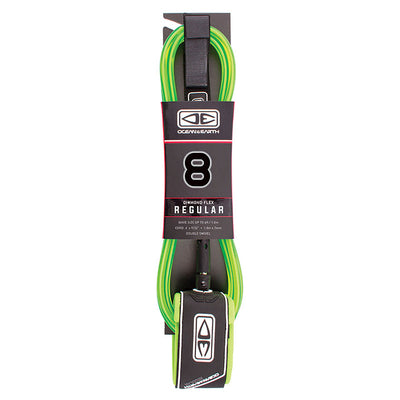 Ocean & Earth Regular Moulded Leash 8ft - Lime - Buy online today at Down the Line Surf. International shipping available.