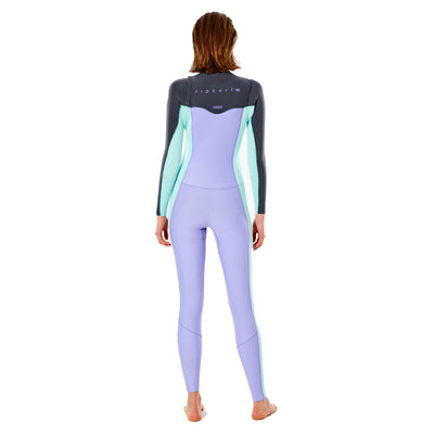 Rip Curl Women's Dawn Patrol 4/3mm Chest Zip Wetsuit - Purple - Buy online today at Down the Line Surf. International shipping available.