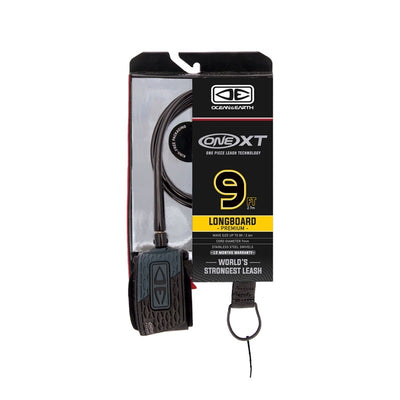 Ocean And Earth Premium One-XT Longboard Leash - 9ft Black - Buy online today at Down the Line Surf. International shipping available.