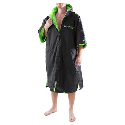 Dryrobe Advance Short Sleeve Changing Robe - Medium - Black/Green - Buy online today at Down the Line Surf. International shipping available.