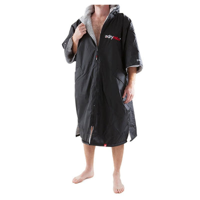 Dryrobe Advance Short Sleeve Changing Robe - Extra Large - Black/Grey - Buy online today at Down the Line Surf. International shipping available.