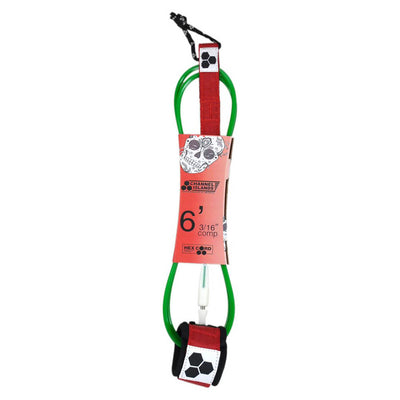 Channel Islands Bobby Martinez Comp Leash (6ft - Red/White/Green) - Buy online today at Down the Line Surf. International shipping available.