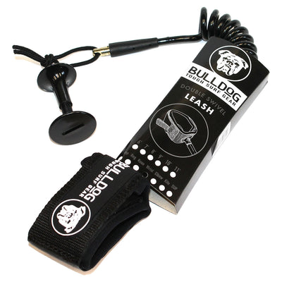 Bulldog Coiled Wrist Leash - Black - Buy online today at Down the Line Surf. International shipping available.