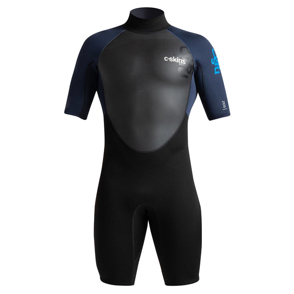 C-Skins Element 3/2mm Shorty Back Zip Wetsuit - Black/Slate/Cyan