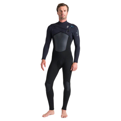 C-Skins Rewired 5/4mm Chest Zip Wetsuit - Black/Black/Petrol - Buy online today at Down the Line Surf. International shipping available.
