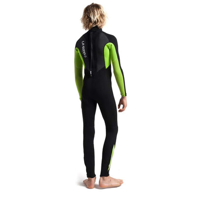 C-Skins Junior Element 3/2mm Back Zip Wetsuit - Black/Lime/Multi - Buy online today at Down the Line Surf. International shipping available.