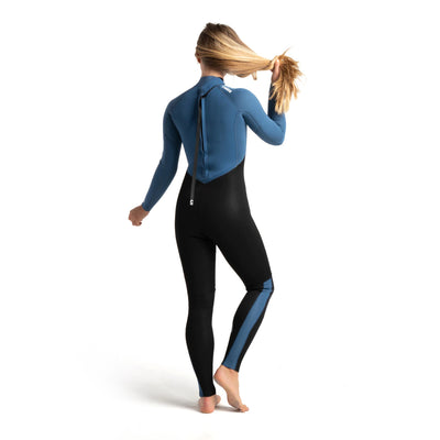 C-Skins Women's Surflite 3/2mm Back Zip Wetsuit - Black/Cascade Blue - Buy online today at Down the Line Surf. International shipping available.