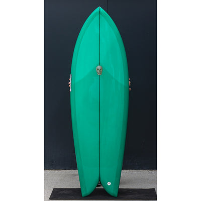 Christenson Twin Fin Fish Surfboard - 5'8" - Emerald - Buy online today at Down the Line Surf. International shipping available.