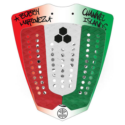 Channel Islands Bobby Martinez 3 Piece Deck Pad - Red/White/Green - Buy online today at Down the Line Surf. International shipping available.