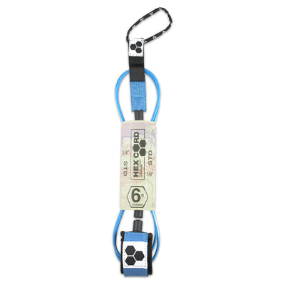Channel Islands Hex Cord Standard Leash (6ft-Blue) - Buy online today at Down the Line Surf. International shipping available.